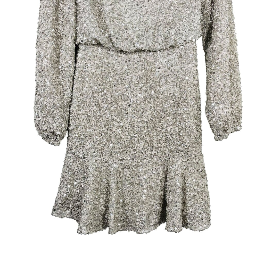 Sequin Vnk W/Flounce Hem NWT