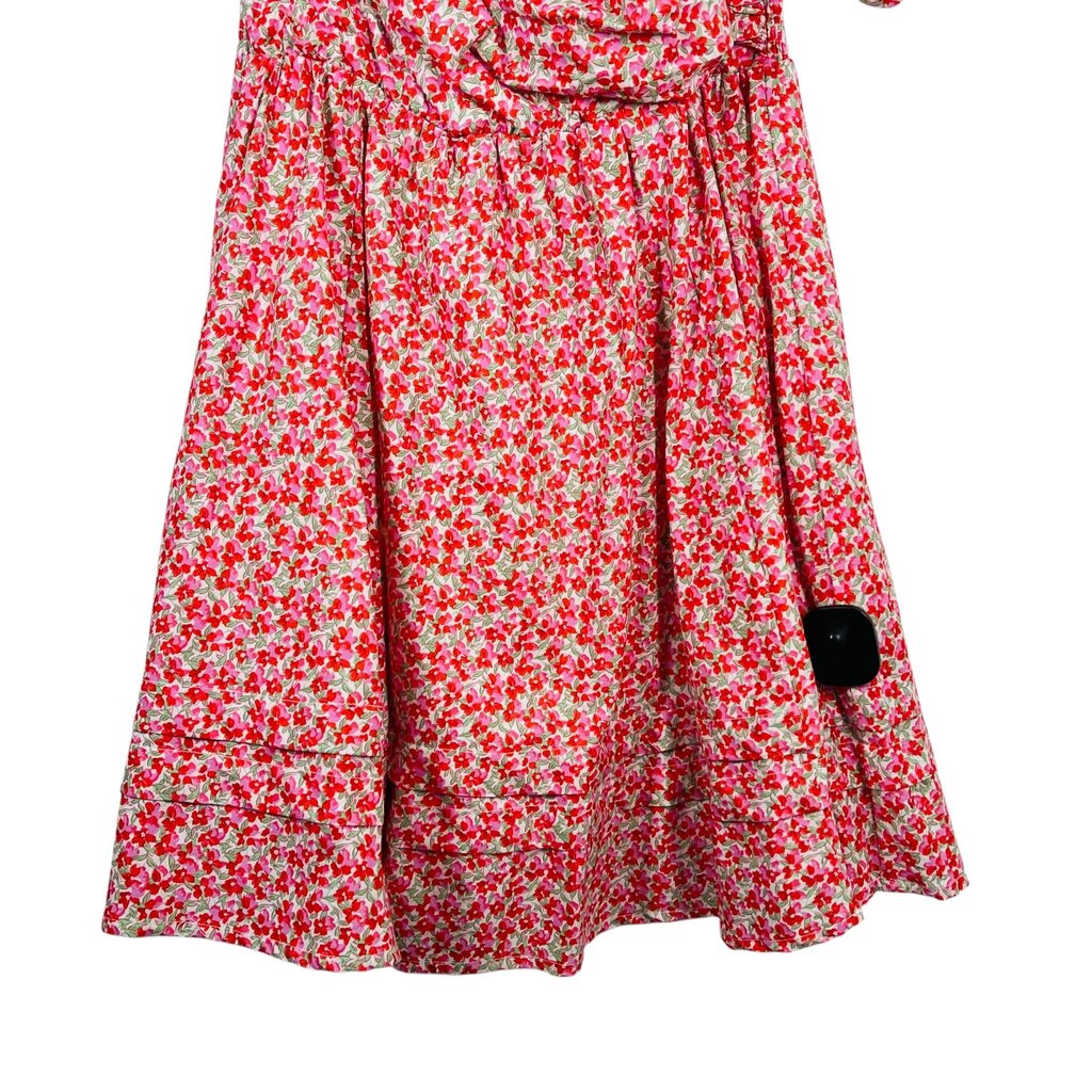 Floral Puff Slv Mock Wrap