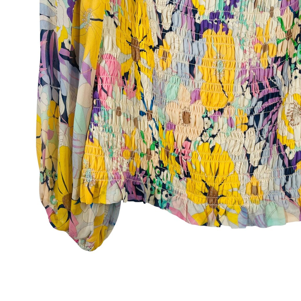 Floral Smocked Sq Nk