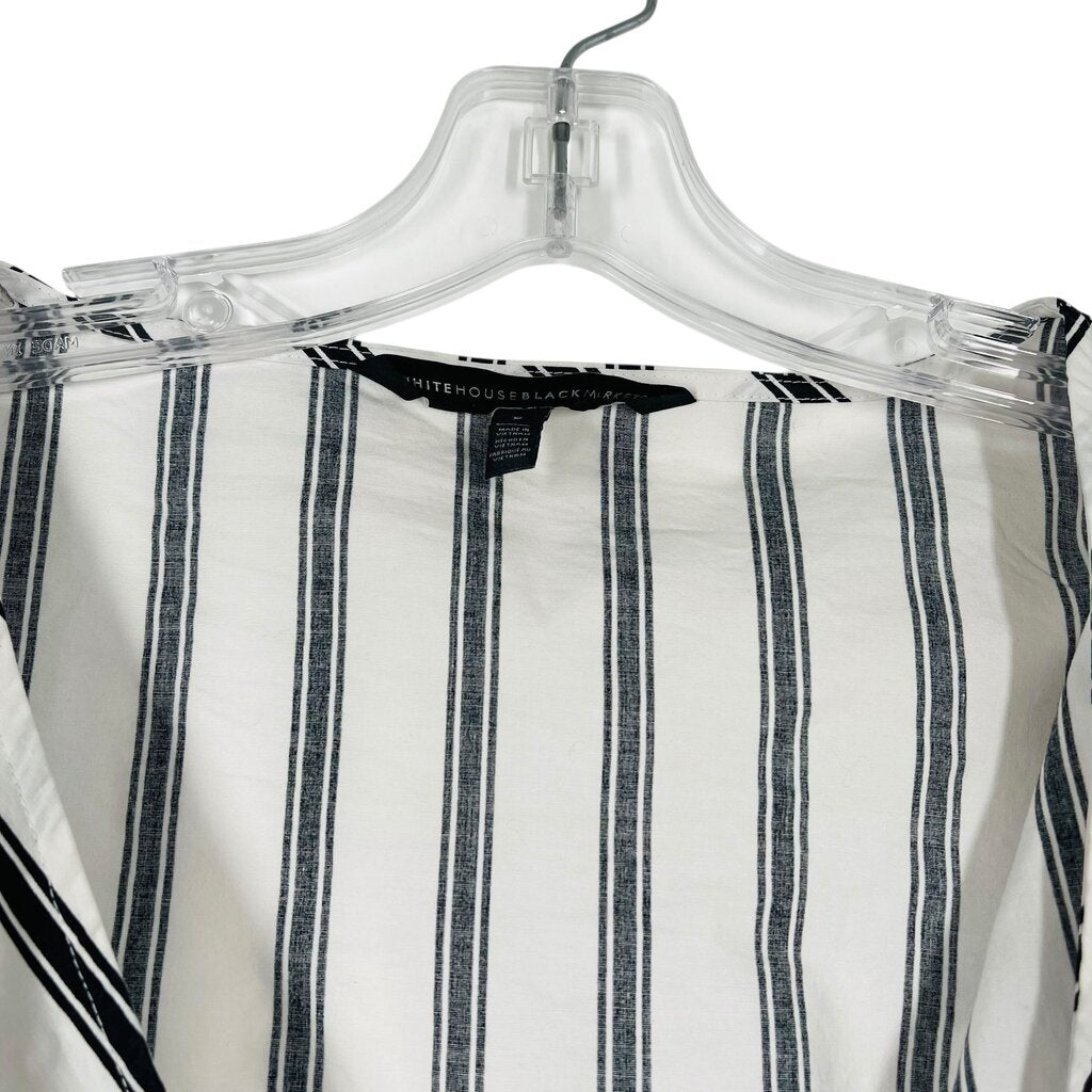 Stripe Wrap Puff Sleeve