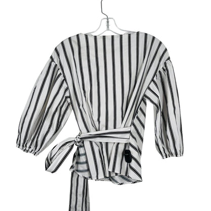 Stripe Wrap Puff Sleeve