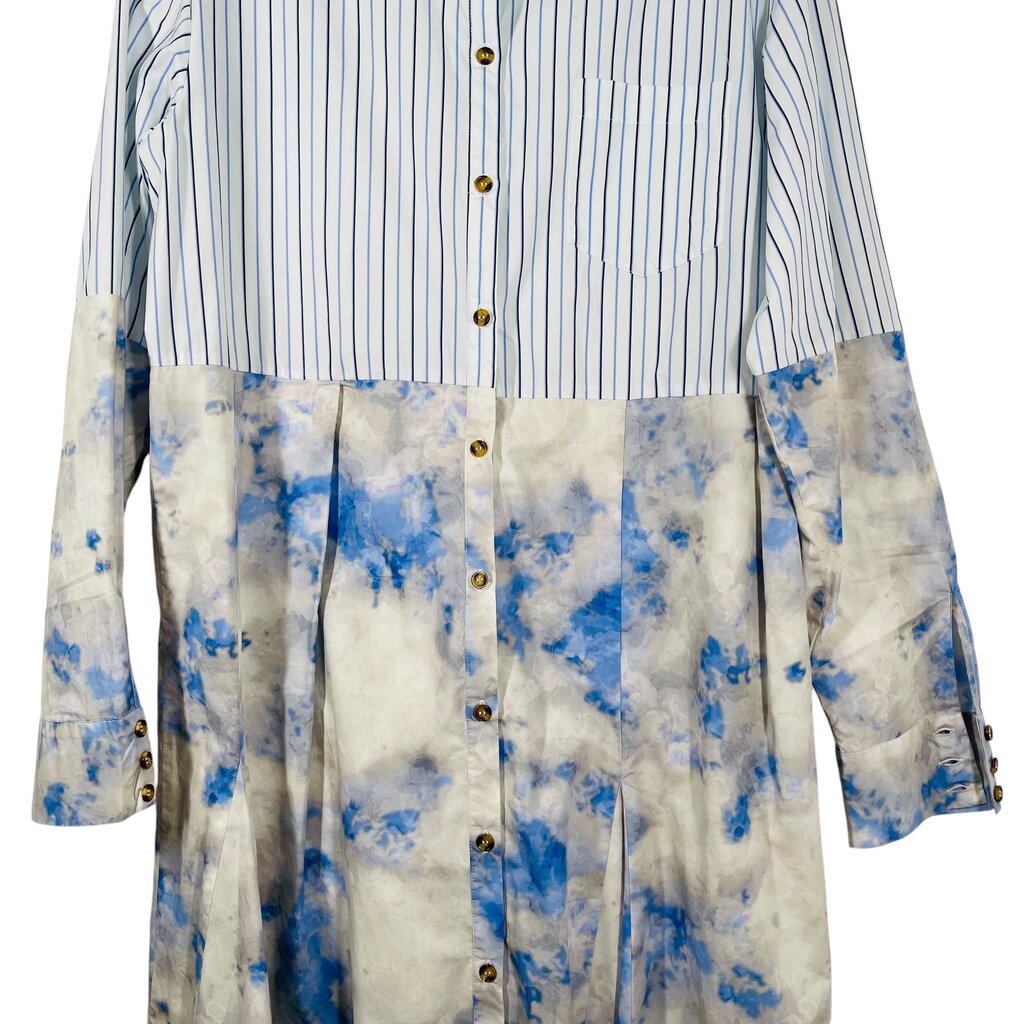 Stripe/Print Shirtwaist