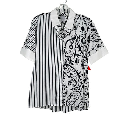 Stripe/Print S/S Blouse