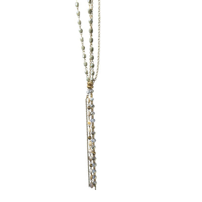 Faux Lariat W/Stones