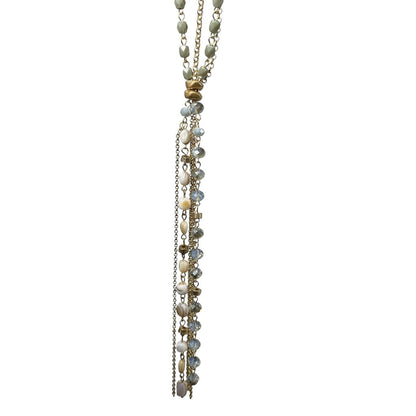 Faux Lariat W/Stones