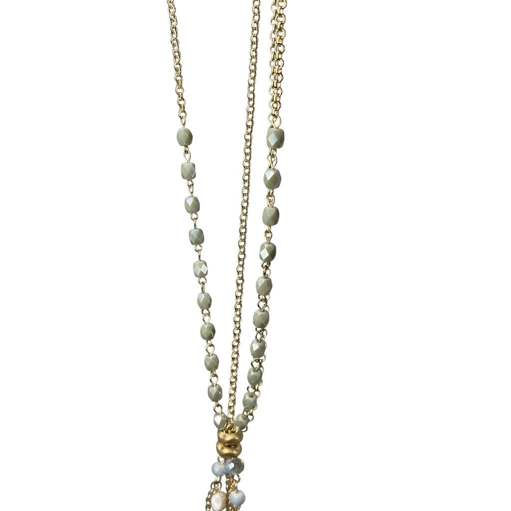 Faux Lariat W/Stones