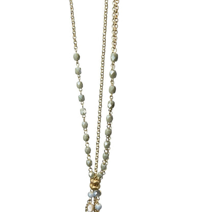 Faux Lariat W/Stones