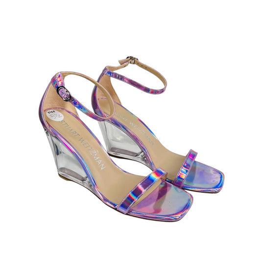 Metallic Acrylic Wedge Sandal