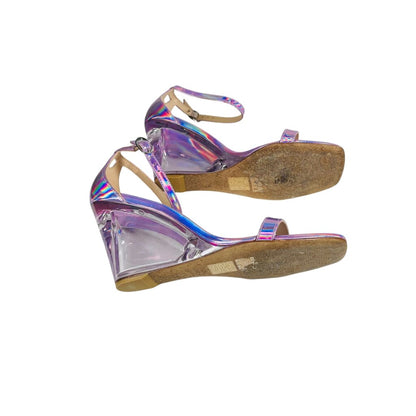 Metallic Acrylic Wedge Sandal