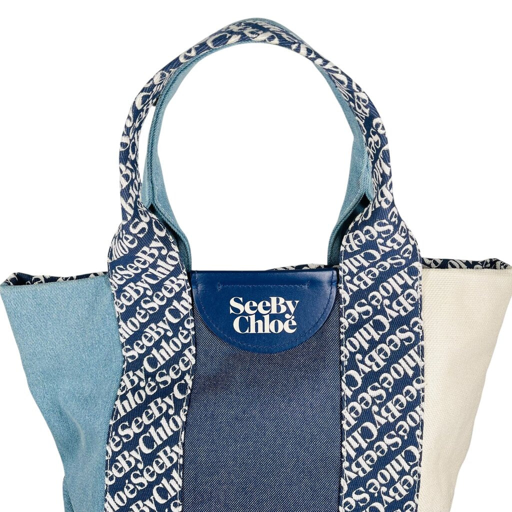 Logo Canvas/Denim Tote