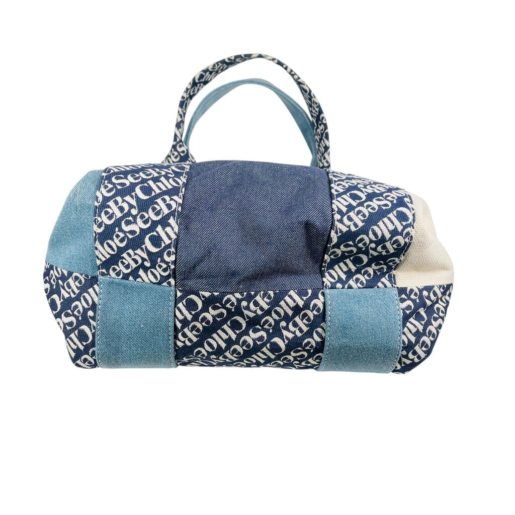 Logo Canvas/Denim Tote