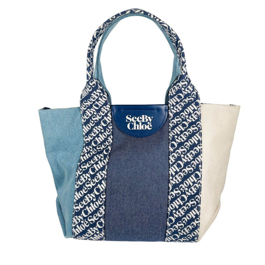 Logo Canvas/Denim Tote