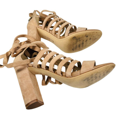Suede Hi Heel Strappy Sandals