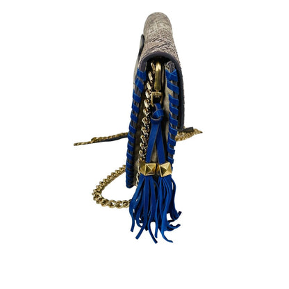Small Snake/Leather Gold Chain