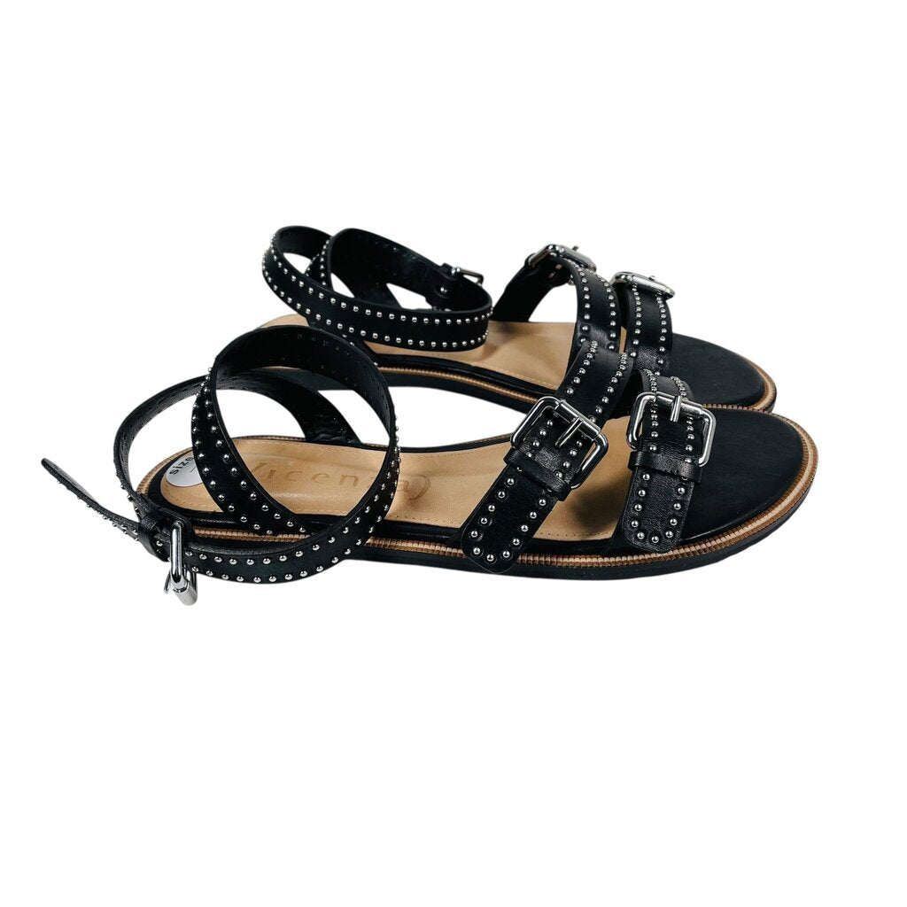 Studded Flat Ankle Strap Sandal