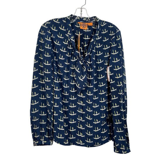 Sailboat Print Tie Neck NWT