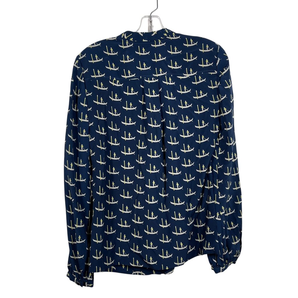 Sailboat Print Tie Neck NWT
