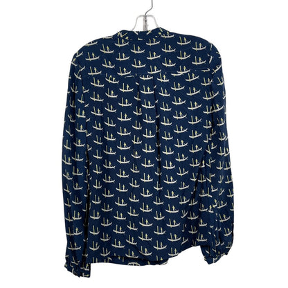 Sailboat Print Tie Neck NWT