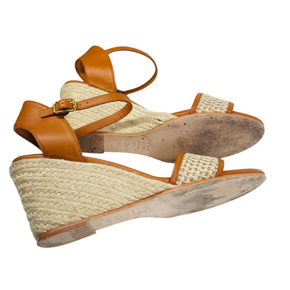 Jute/Leather Wedge Sandal