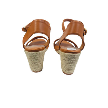 Jute/Leather Wedge Sandal