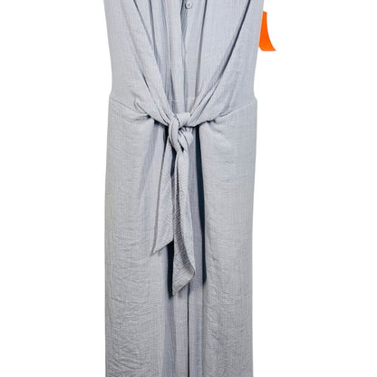Gauzy Button Front Knot Waist
