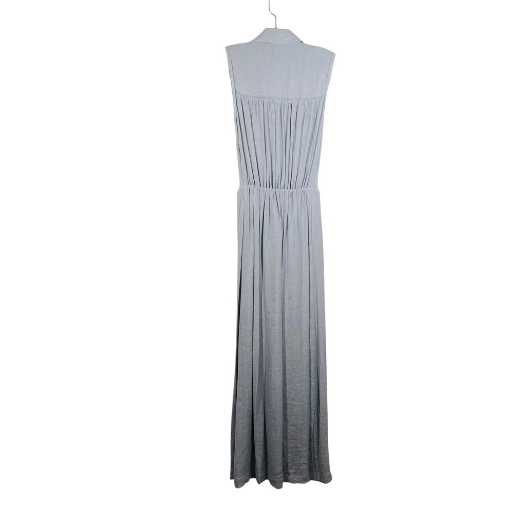 Gauzy Button Front Knot Waist
