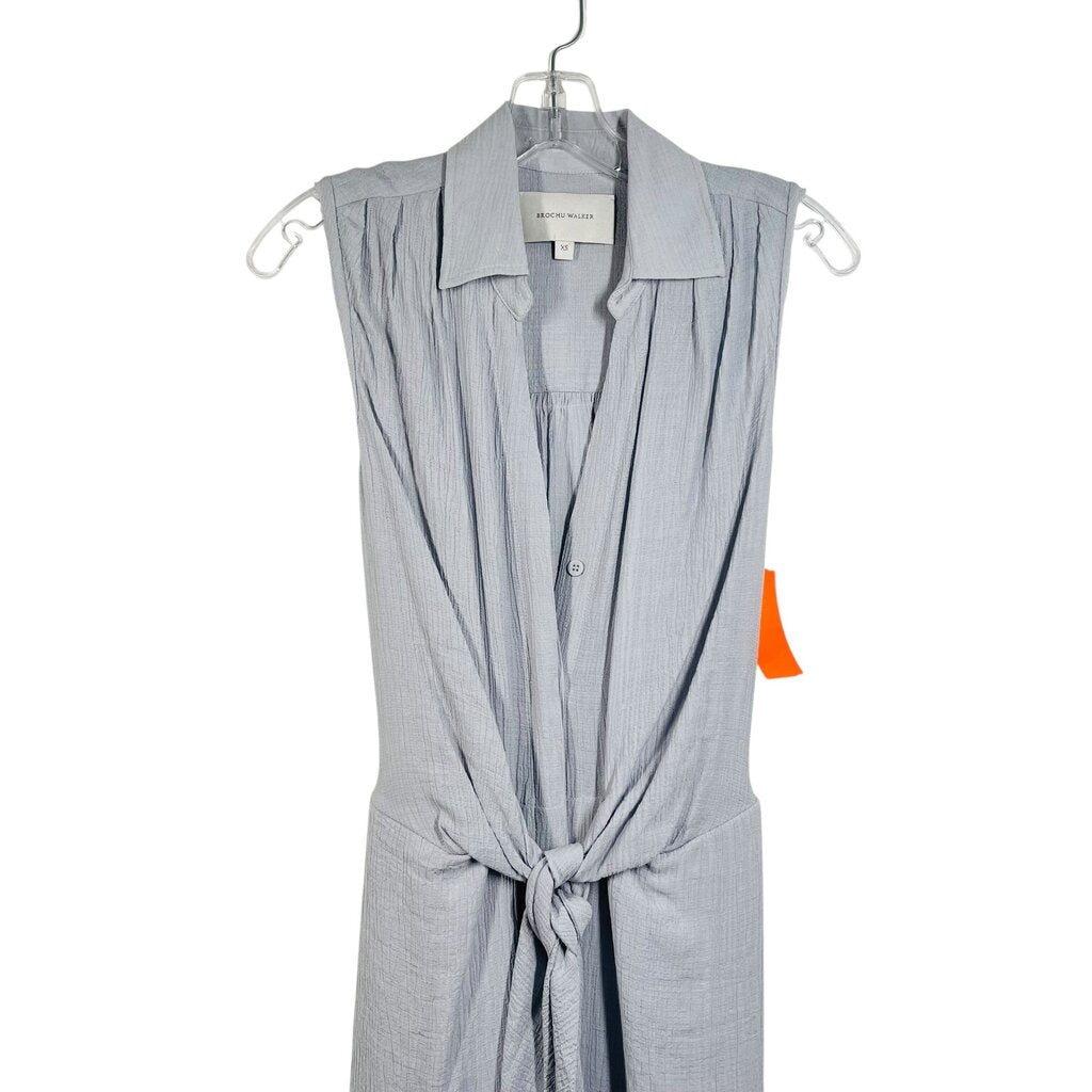 Gauzy Button Front Knot Waist