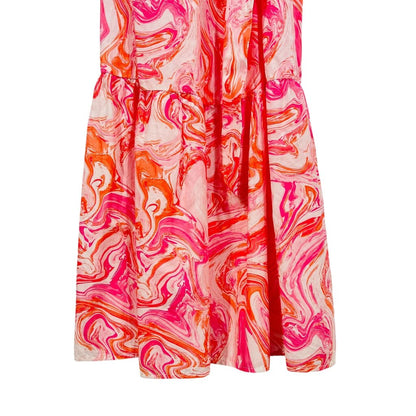 Marble Print Tiered W/Belt