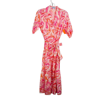 Marble Print Tiered W/Belt