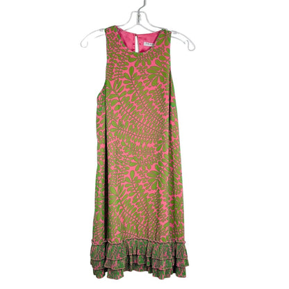Leaf Print Ruffle Hem