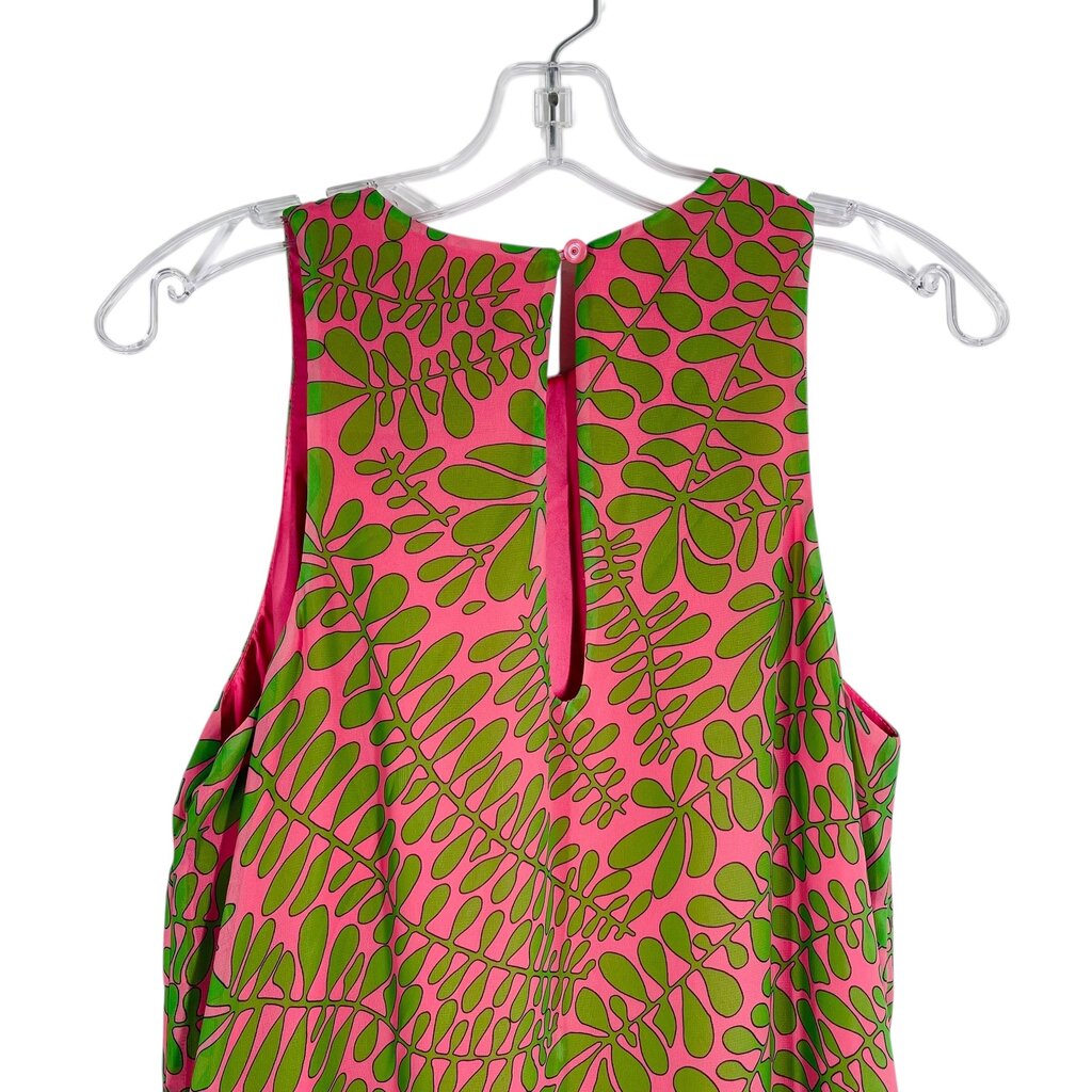 Leaf Print Ruffle Hem