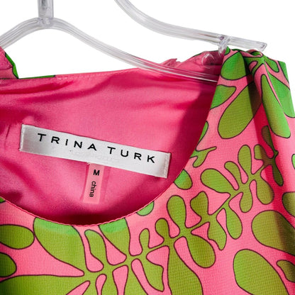 Leaf Print Ruffle Hem