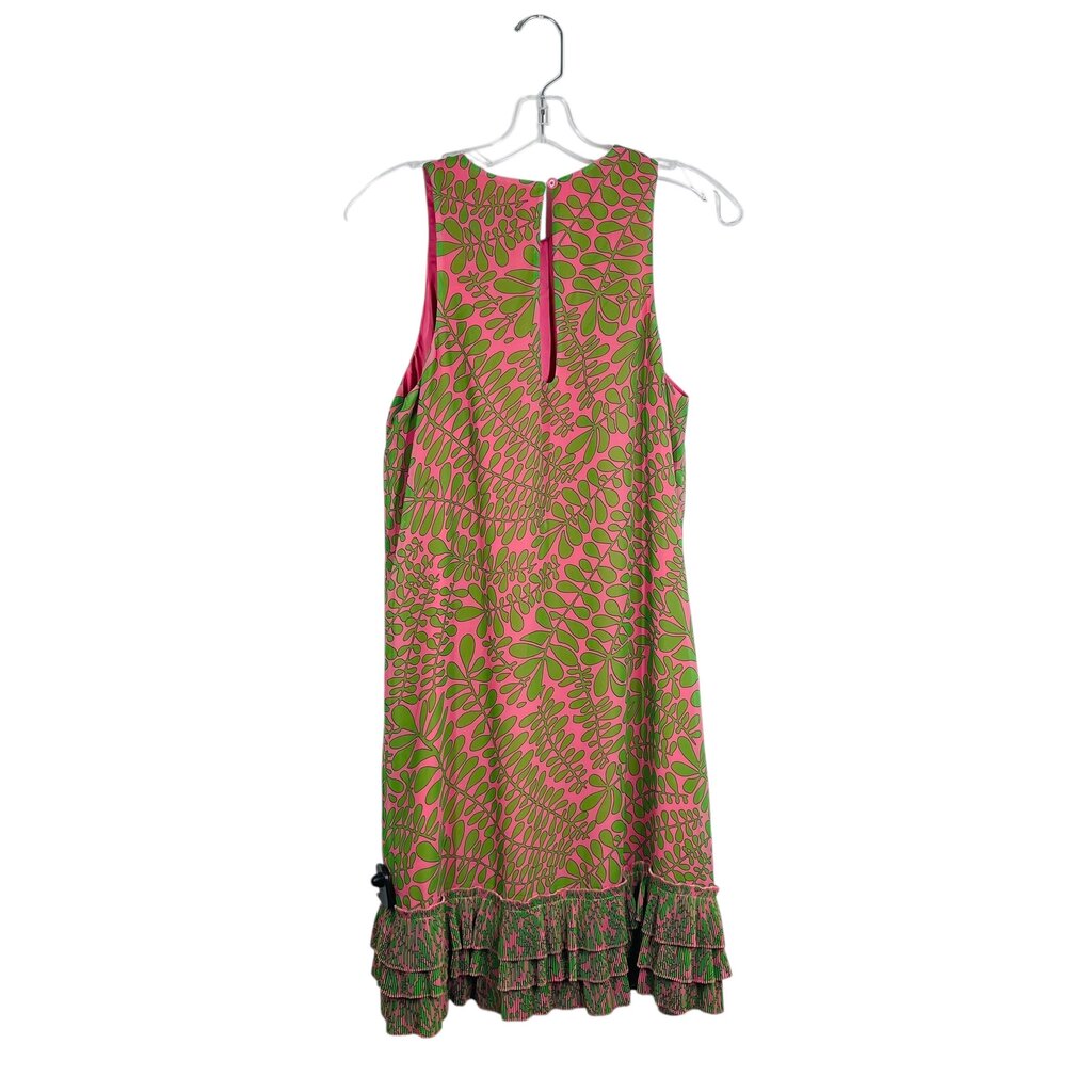 Leaf Print Ruffle Hem