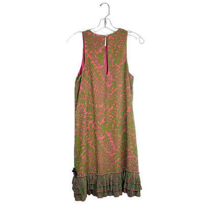 Leaf Print Ruffle Hem