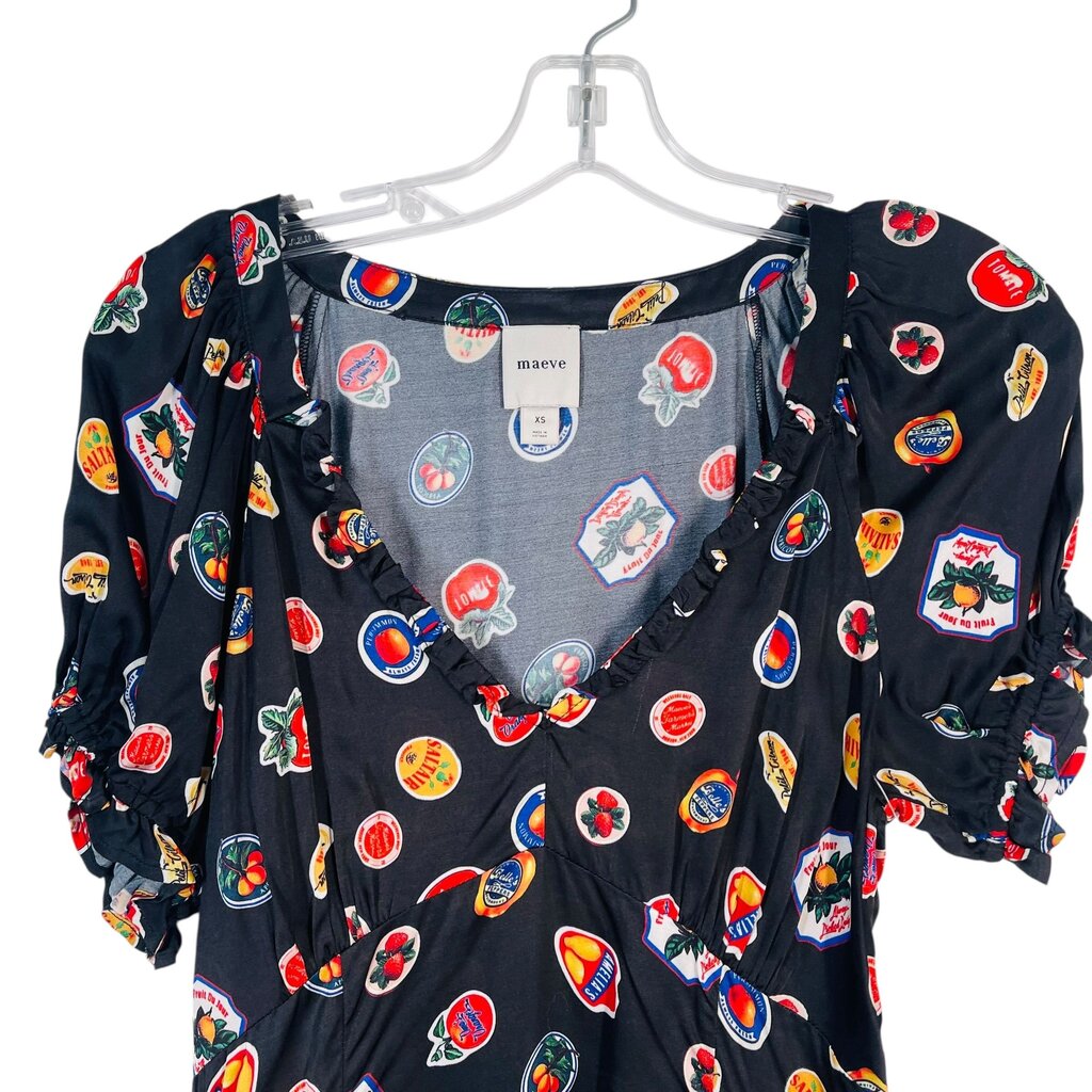 Fruit Print Vnk Puff Slv
