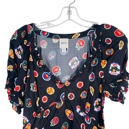 Fruit Print Vnk Puff Slv