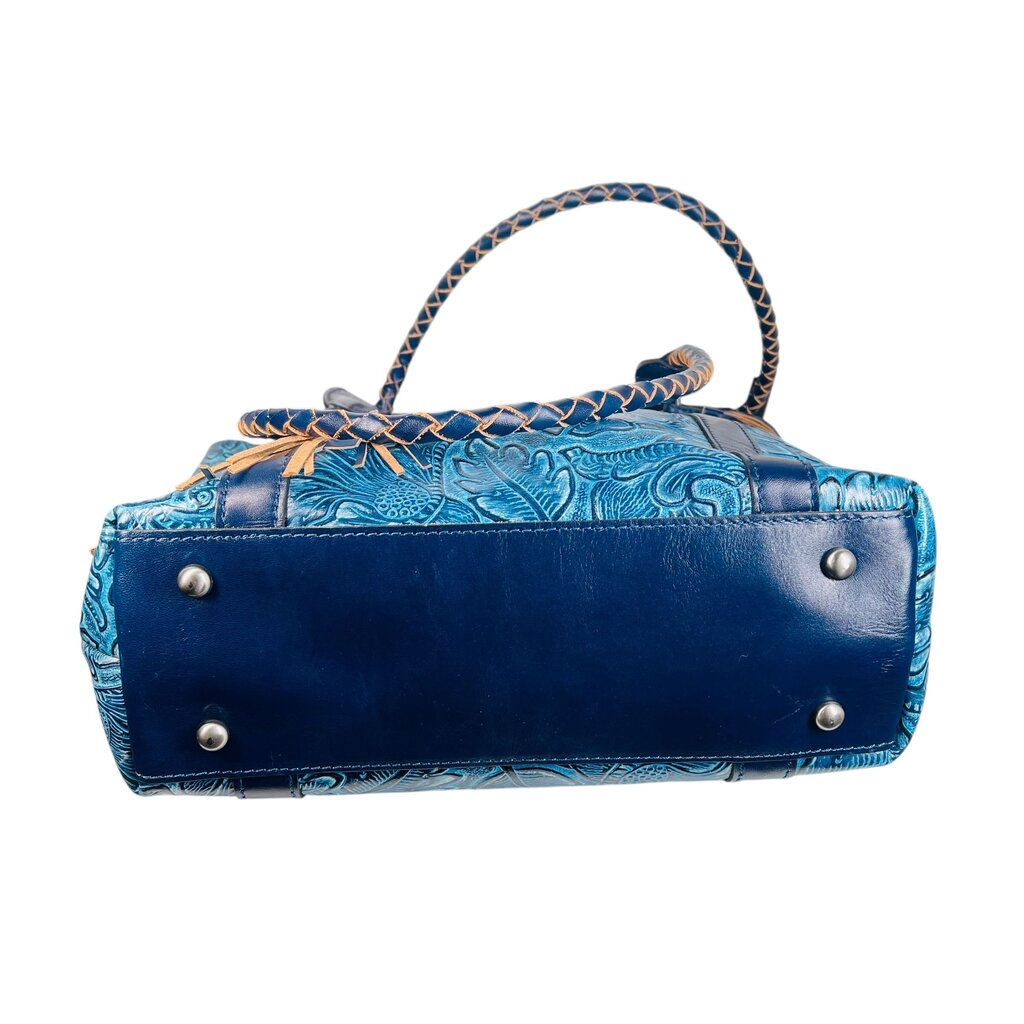 Leaf Print Leather Tote