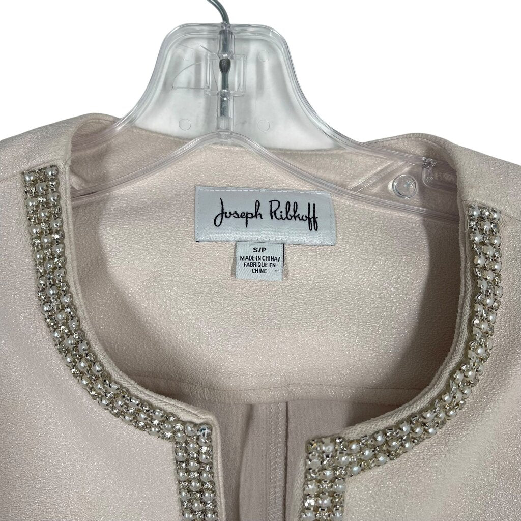 Rhinestone Trim Zip Front