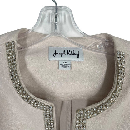 Rhinestone Trim Zip Front