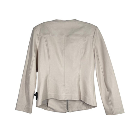 Rhinestone Trim Zip Front