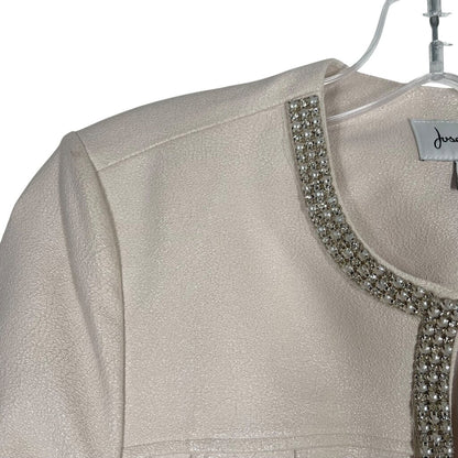 Rhinestone Trim Zip Front