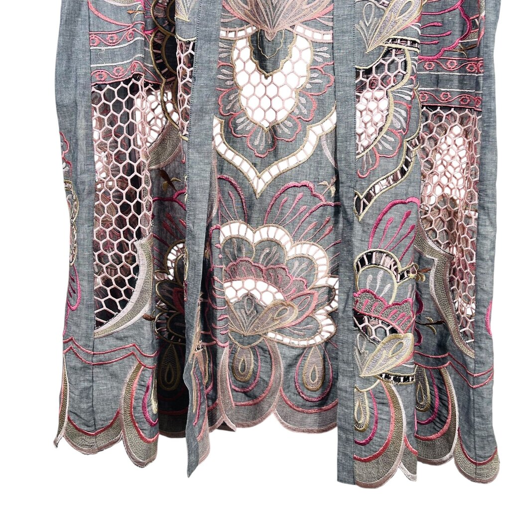 Embroidered Open Front