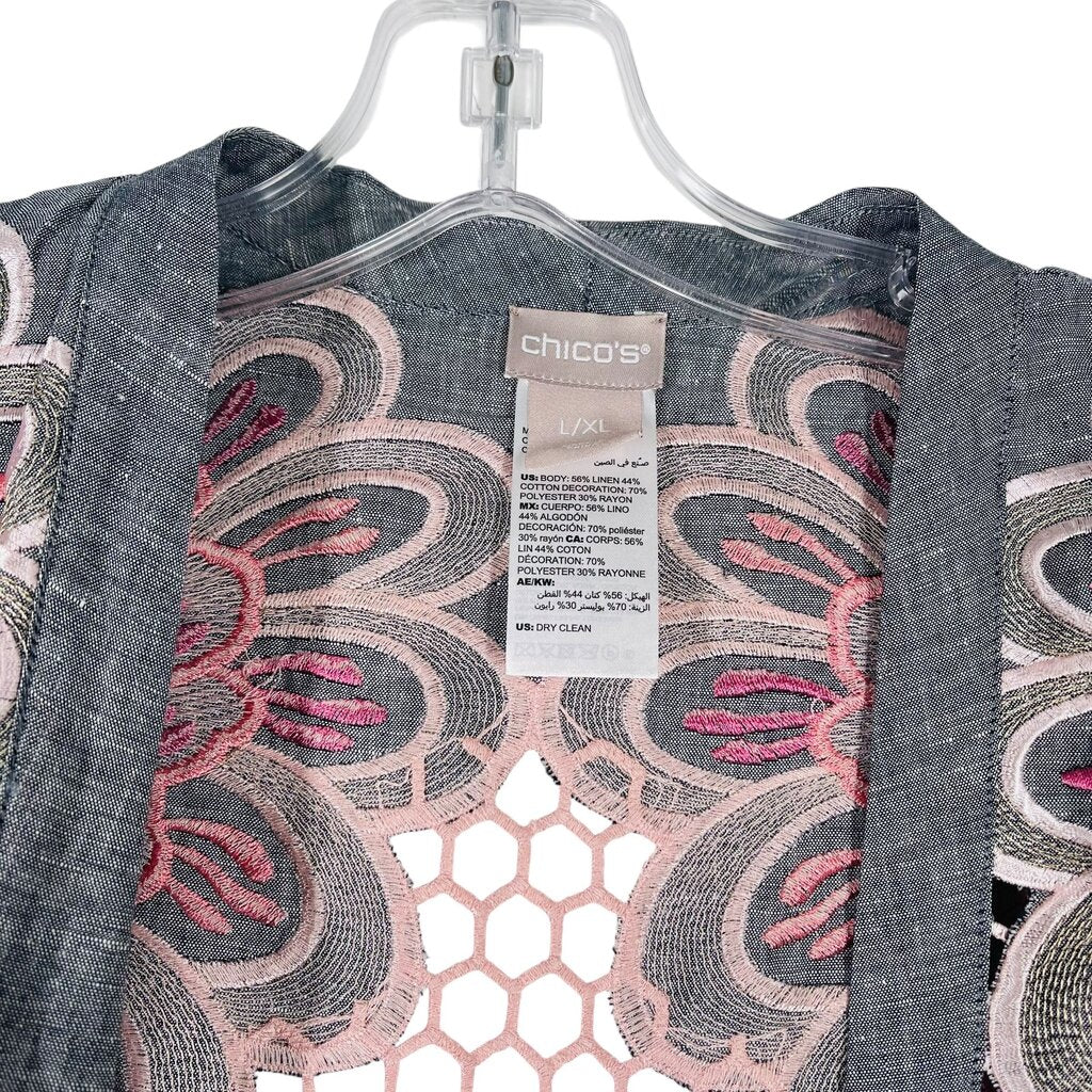 Embroidered Open Front