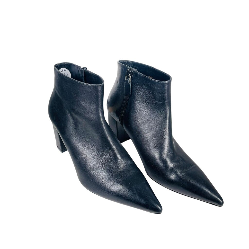 Leather Ankle Bootie W/Heel