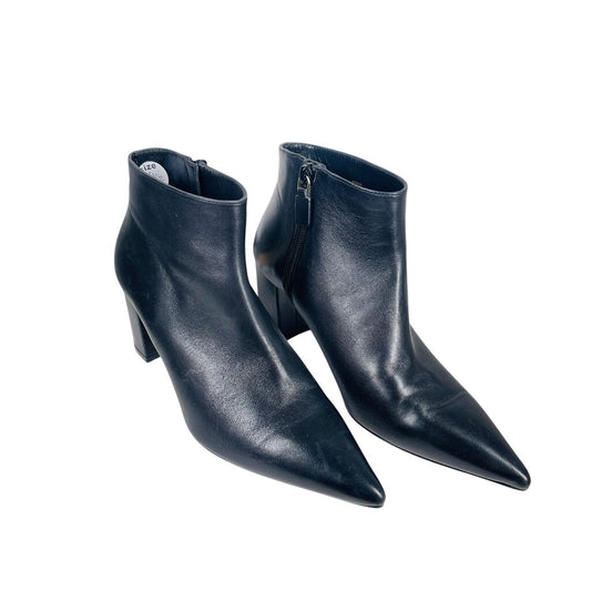 Leather Ankle Bootie W/Heel