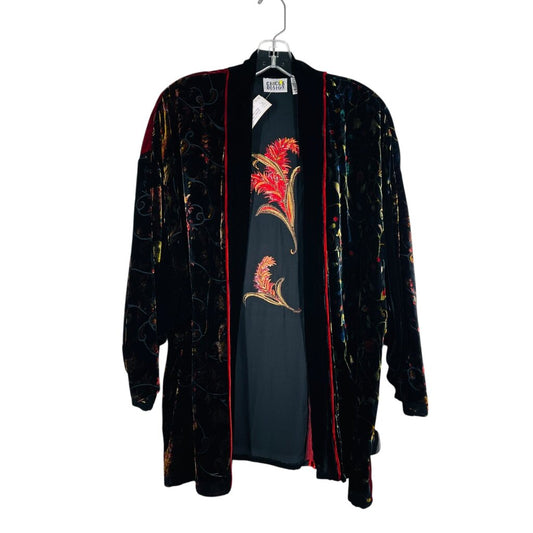 Velvet Print Short Kimono