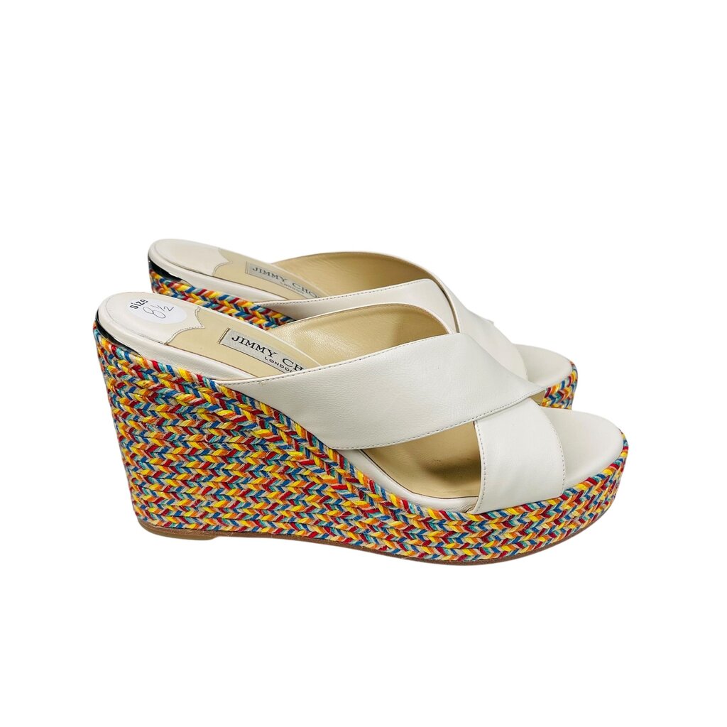 Wedge Leather/Straw Slides