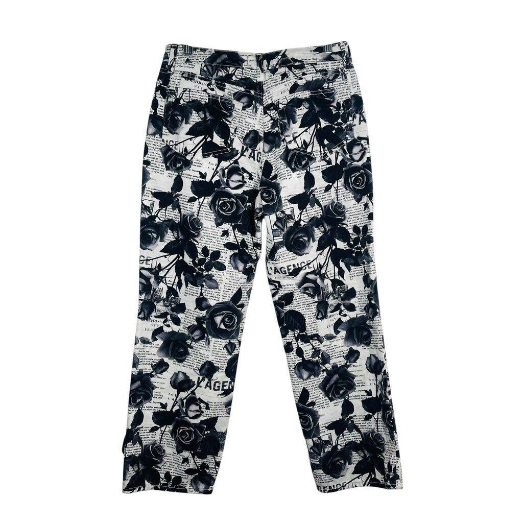 Rose Print Wide Leg