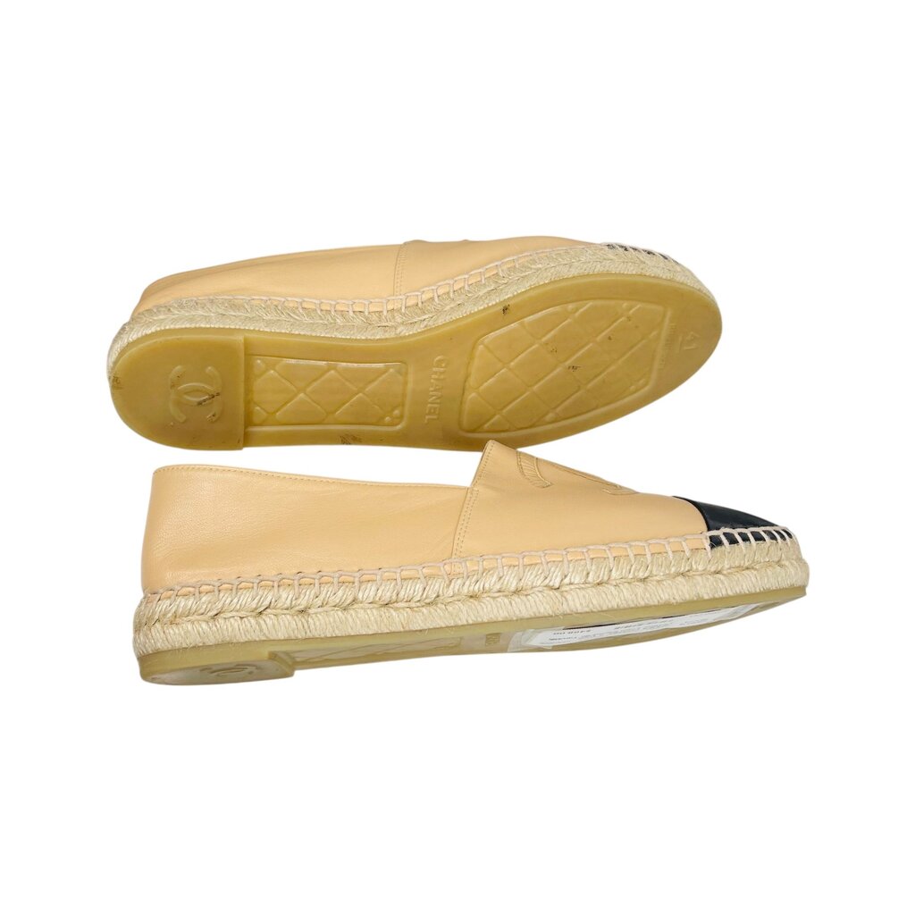 2 Tone Leather Logo Espadrille