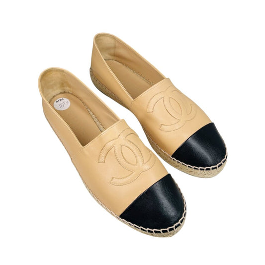 2 Tone Leather Logo Espadrille